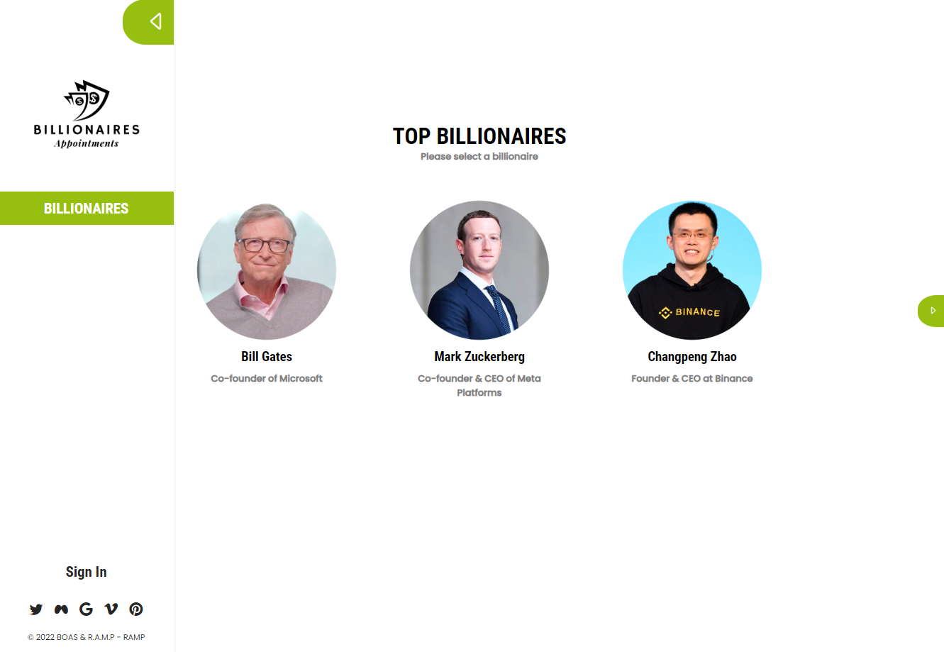 Billionaires Appointment